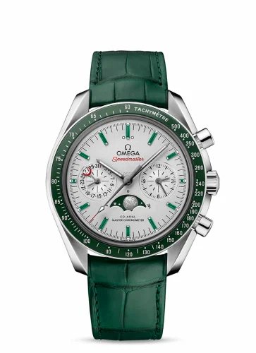 Omega Speedmaster Moonphase Chronograph Master Chronometer Platinum / Silver / Emerald 304.93.44.52.99.003 (30493445299003)